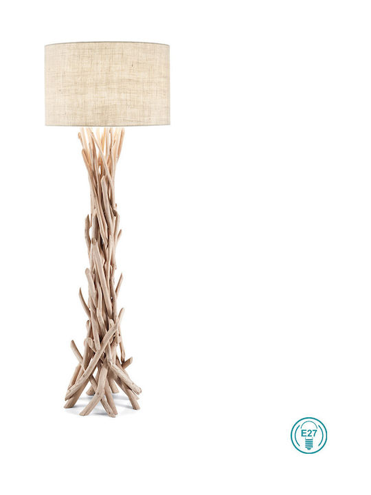 Ideal Lux Driftwood PT1 Vintage Φωτιστικό Δαπέδου Υ157.5xΜ55εκ. με Ντουί για Λαμπτήρα E27 σε Καφέ Χρώμα 148939